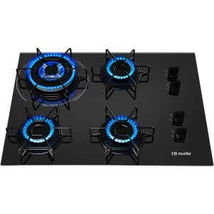Cooktop Mueller 4 Bocas com Queimador Tripla Chama MCG134BG1 