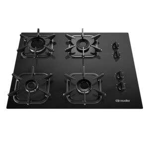 Cooktop Mueller 4 Bocas com Queimador Ultra Chama e Grades de Ferro Fundido