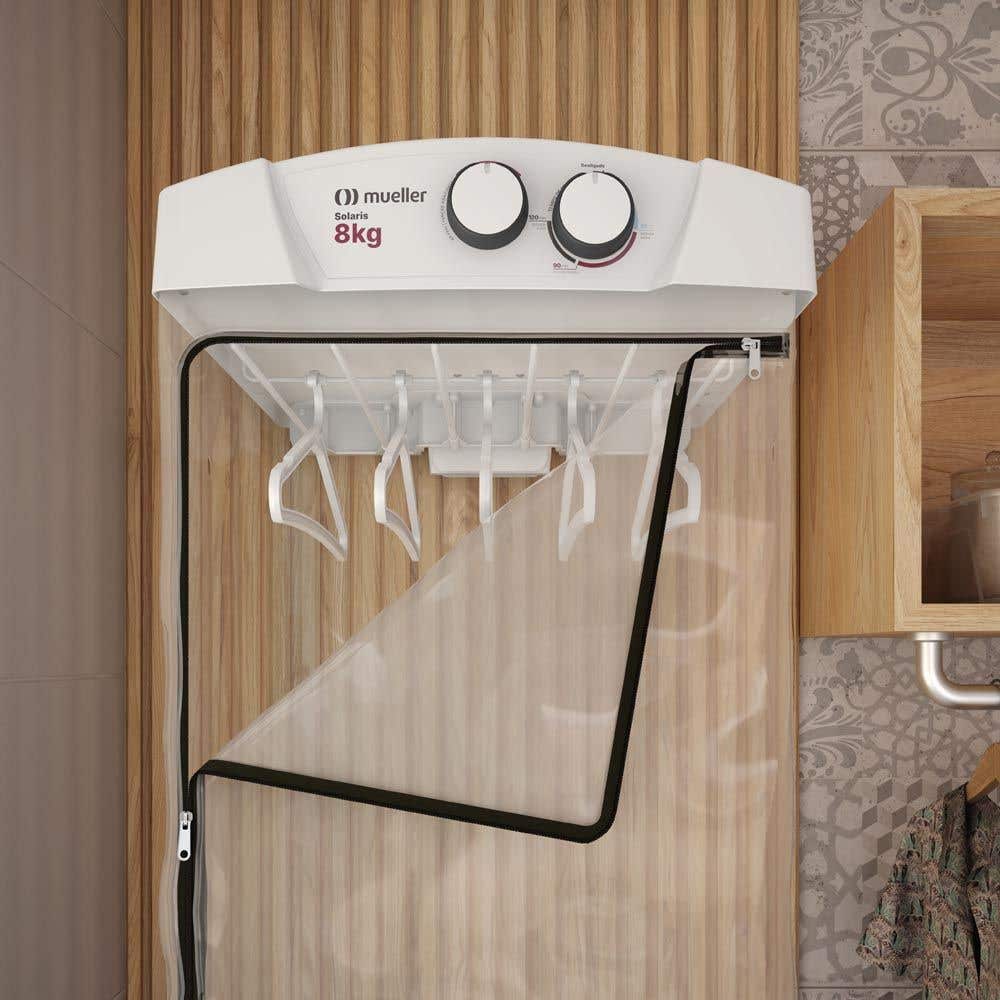 Secadora de Roupa Mueller Solaris 8 kg com timer ar quente e frio 6 varões e 5 cabides