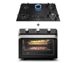 Kit Fritadeira elétrica Fryer Air Forno 35 Litros + Cooktop 5 bocas a gás mesa de vidro ultra chama