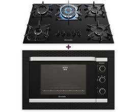 Kit Cozinha Mueller Forno Decorato de Embutir Preto + Cooktop 5 Bocas com Queimador Tripla Chama