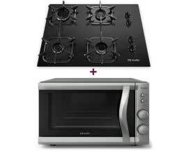 Kit Cozinha Mueller Forno de Bancada Sonetto 44L + Cooktop 4 Bocas com Queimador Ultra Chama
