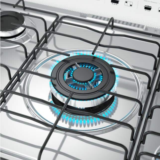 Fogão Mueller 5 bocas Decorato Inox com Tripla Chama