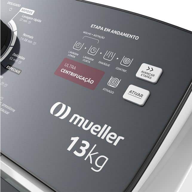 Máquina de Lavar Mueller 13kg com Ultracentrifugação e Ciclo Rápido
