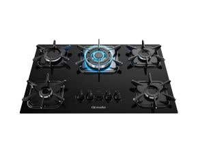 Cooktop Mueller 5 bocas Preto com Queimador Tripla chama