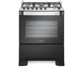 Fogão Mueller 5 bocas Decorato Gourmet Preto Fosco com Timer e Tripla Chama