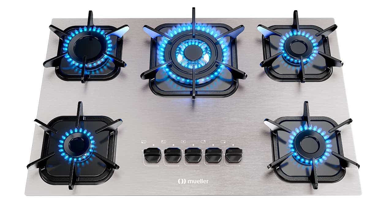 Cooktop de alumínio tripla chama