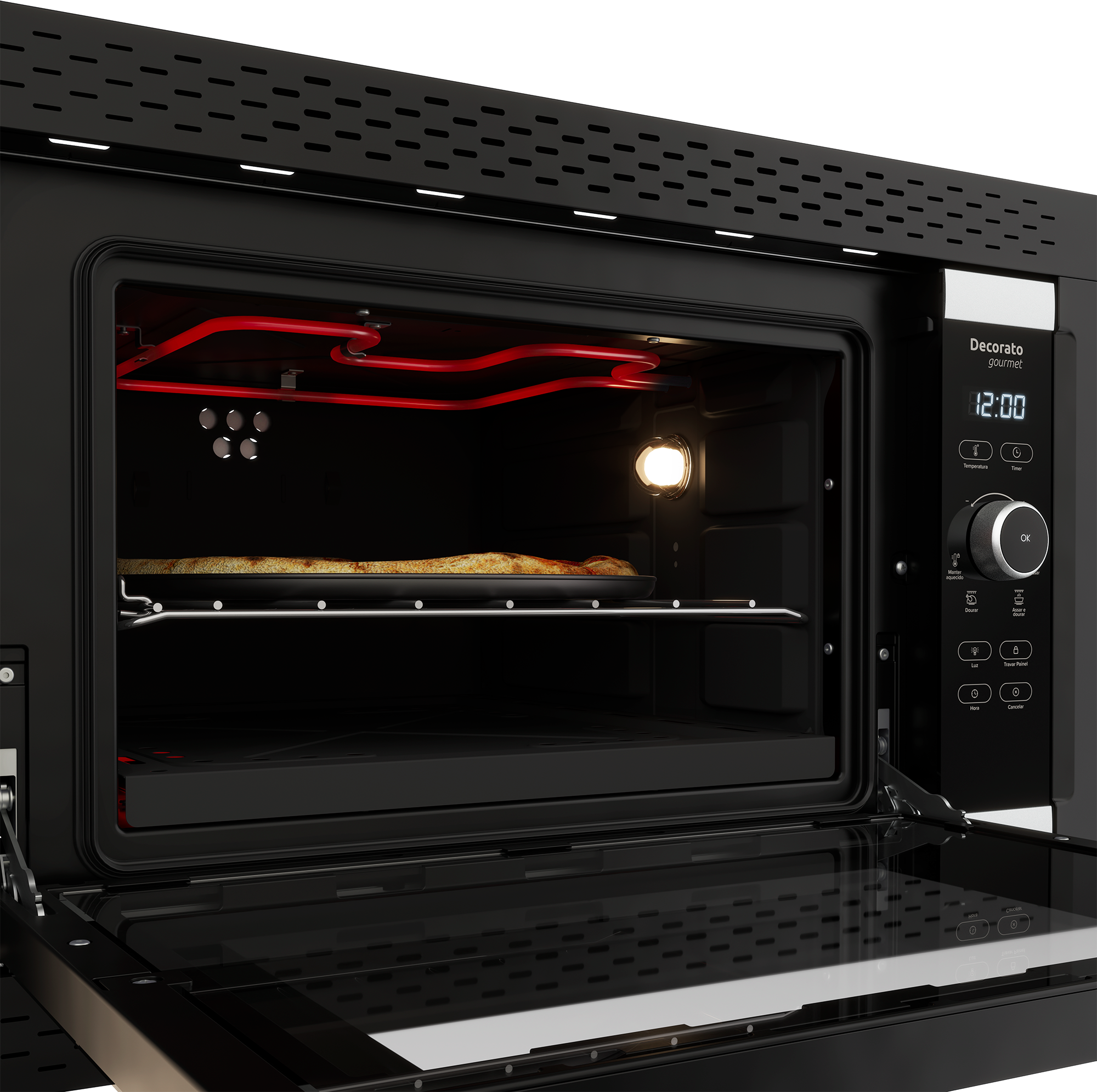 Forno elétrico com Grill Decorato Gourmet Forno elétrico com grill: Forno elétrico com Grill Decorato Gourmet